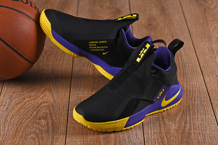 Men Nike LeBron James Ambassador 11 Black Purple Yellow Shoes